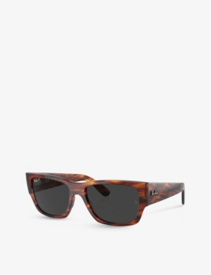 Ray Ban Ray-ban Womens Brown Rb0947s Carlos Rectangle-frame Acetate Sunglasses In Brown