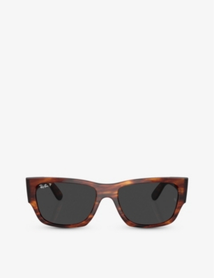 Ray Ban Ray-ban Womens Brown Rb0947s Carlos Rectangle-frame Acetate Sunglasses