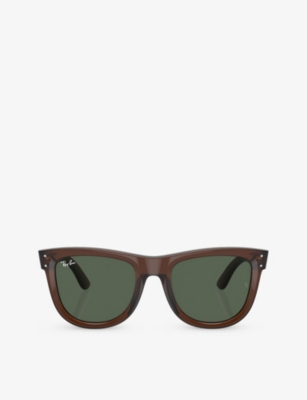 Ray Ban Ray-ban Womens Brown Rbr0502s Wayfarer Reverse Square-frame Injected Sunglasses