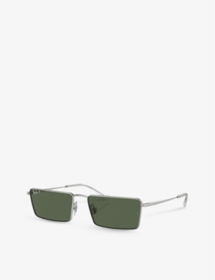 RAY-BAN: RB3741 Emy rectangular-frame metal sunglasses