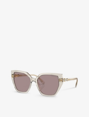 Swarovski Womens Brown Sk6016 Irregular-frame Acetate Sunglasses In Brown
