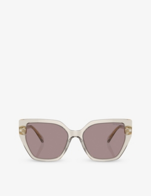 Swarovski Womens Brown Sk6016 Irregular-frame Acetate Sunglasses In Neutral