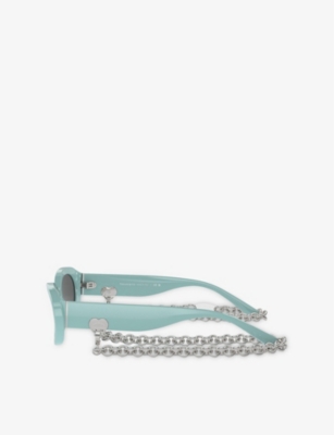 Tiffany & Co Womens Blue Tf4221 Oval-frame Acetate Sunglasses In Blue