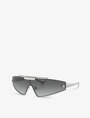 Shop Versace Women's Silver Ve2265 Logo-embellished Acetate Sunglasses