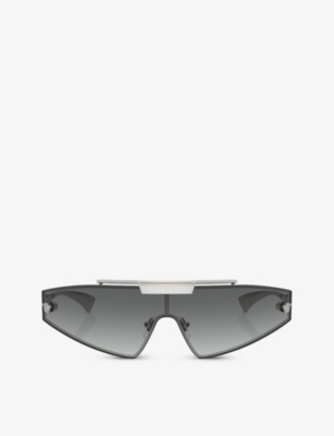 Shop Versace Women's Silver Ve2265 Logo-embellished Acetate Sunglasses