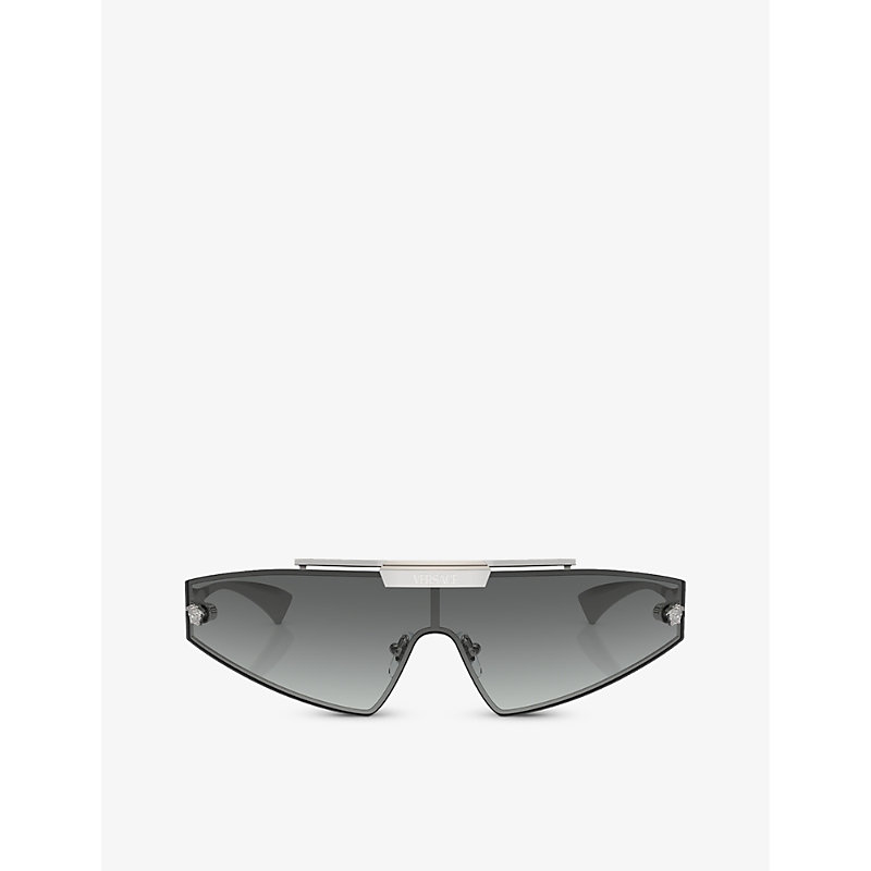 Shop Versace Women's Silver Ve2265 Logo-embellished Acetate Sunglasses
