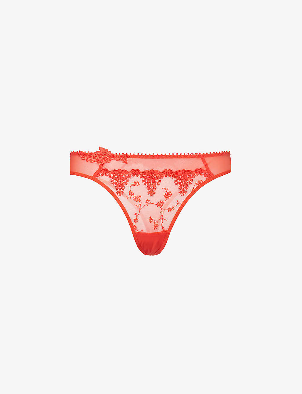 Passionata White Nights Floral-embroidered Stretch-lace Briefs In Club Red