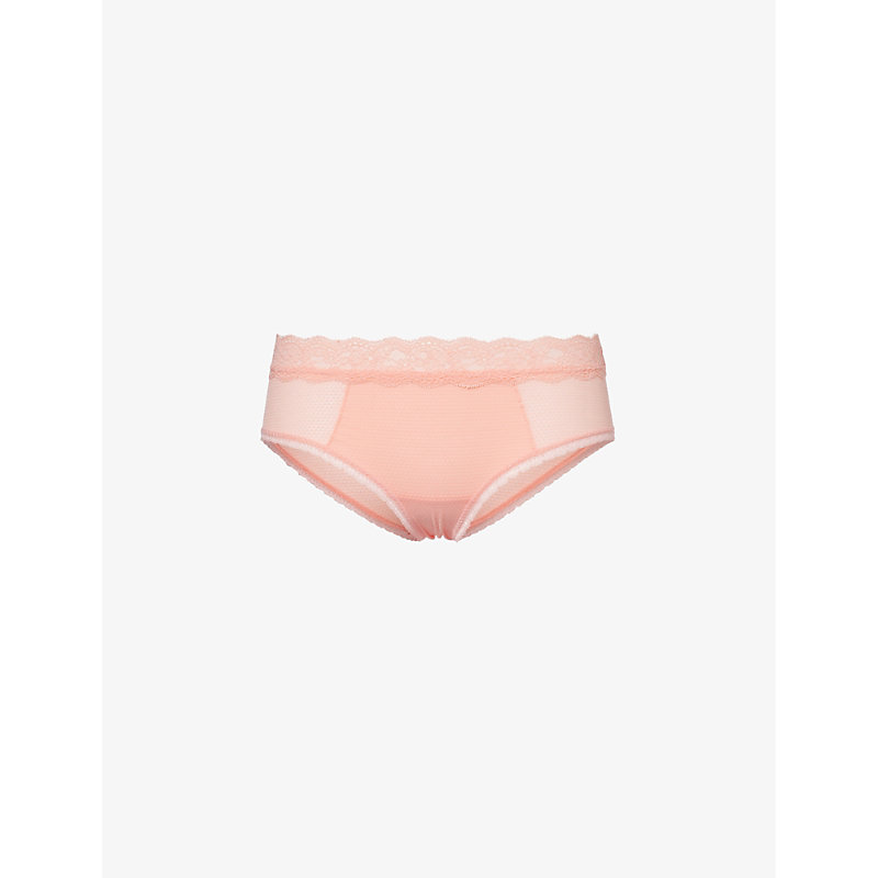 Passionata Womens Candlelight Peach Brooklyn Mid-rise Stretch-lace Briefs
