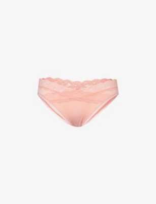 Passionata Womens Candlelight Peach Brooklyn Mid-rise Stretch-lace Thong