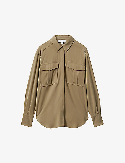 REISS: Isador patch-pocket relaxed-fit woven shirt