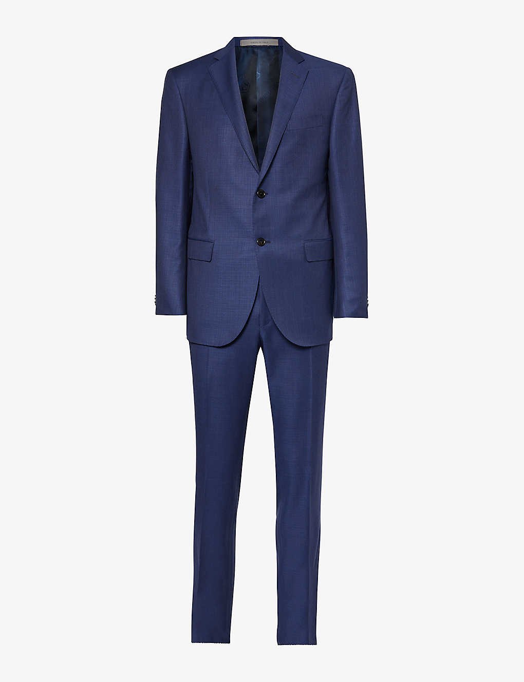 Corneliani Mens Blue Single-breasted Regular-fit Wool Suit