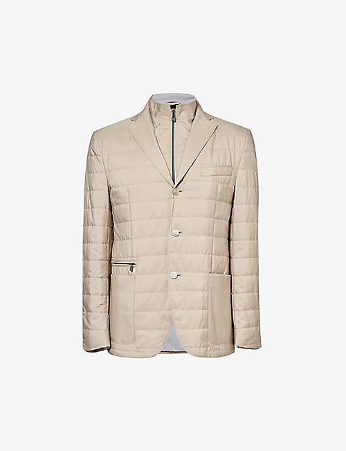 CORNELIANI: Single-breasted quilted woven blazer