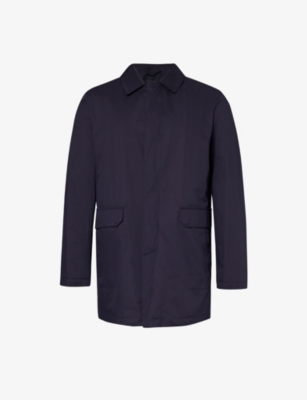 CORNELIANI: Spread-collar side-pocket woven coat