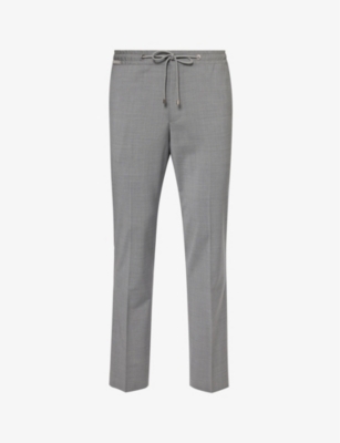 CORNELIANI: Regular-fit tapered-leg stretch-wool trousers