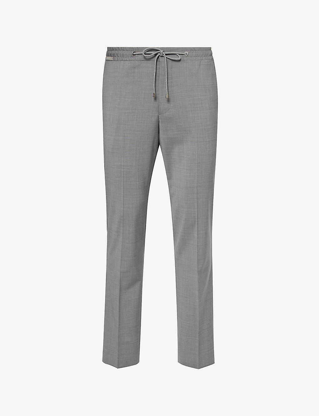 Corneliani Mens Grey Regular-fit Tapered-leg Stretch-wool Trousers
