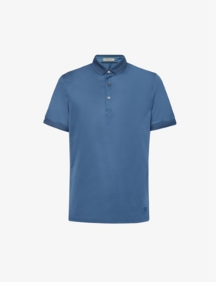 Corneliani Men's Royal Brand-appliqué Cotton Polo Shirt