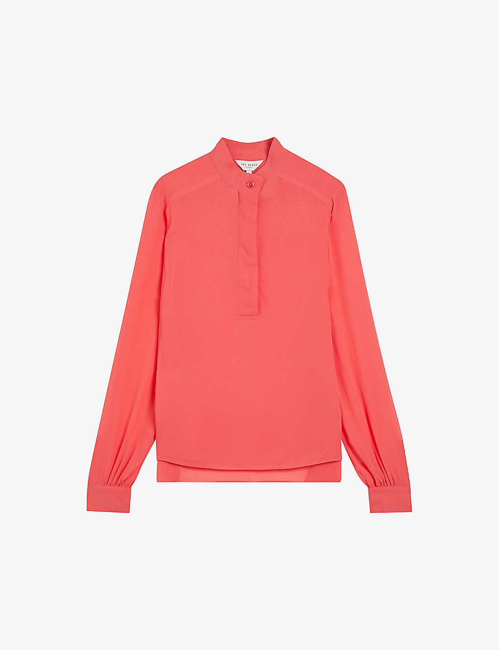Ted Baker Womens Coral Hendra Relaxed-fit Crepe Shirt In Orange