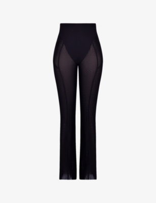 HOUSE OF CB: Avalon sheer straight-leg high-rise stretch-woven trousers