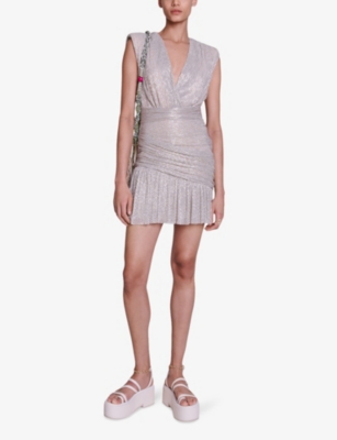 MAJE: Runnygo metallic woven mini dress