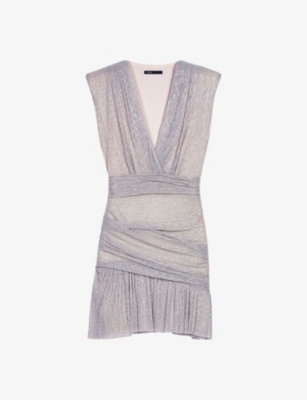 Maje Womens Or Runnygo Metallic Woven Mini Dress In Or