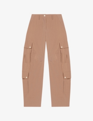MAJE: Pekkan cargo-pocket wide-leg stretch-cotton trousers