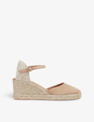 LK BENNETT: Marissa wedge-heel suede espadrilles