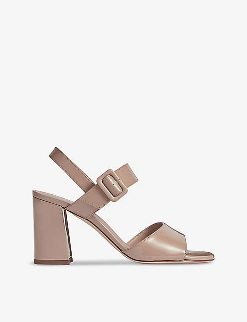 LK BENNETT: Rae block-heel patent-leather sandals