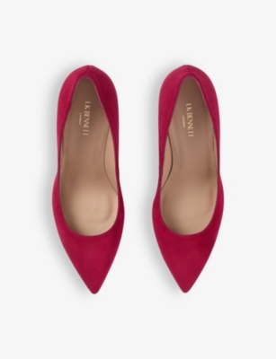 Floret heeled suede court shoes