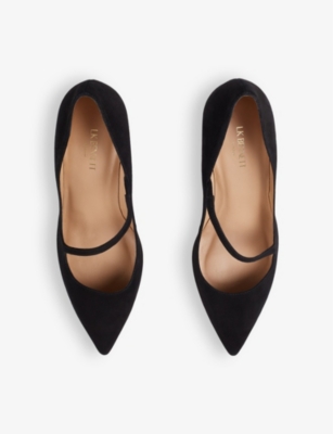 Shop Lk Bennett Women's Bla-black Simone Asymmetric Heeled Leather Court Shoes