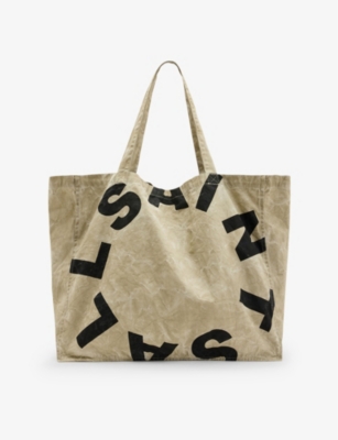 ALLSAINTS: Tierra logo-print large organic-cotton tote bag