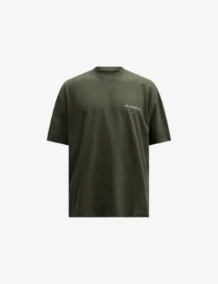 Allsaints Underground Oversized Crew Neck T-shirt In Kombu Green