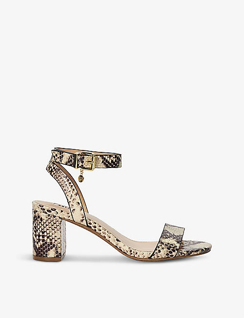 DUNE: Memee chain-embellished leather heeled sandals