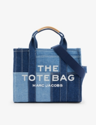 Shop Marc Jacobs Women's Blue Denim The Denim Medium Tote Bag