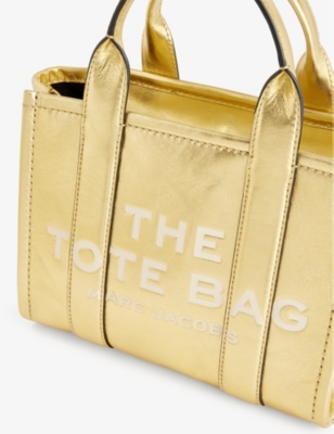 Shop Marc Jacobs Womens Gold The Leather Small Tote Bag