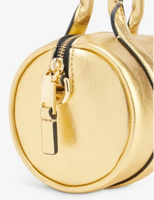 Shop Marc Jacobs The Leather Mini Duffle Bag In Gold
