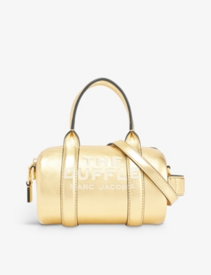 Shop Marc Jacobs The Leather Mini Duffle Bag In Gold