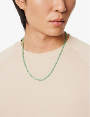 Shop Miansai Men's Green Zane Rhodium-plated Sterling-silver, Agate, Carnelian And Moonstone Necklace