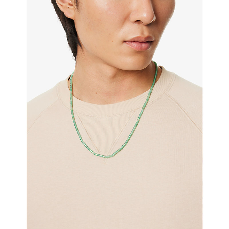 Shop Miansai Men's Green Zane Rhodium-plated Sterling-silver, Agate, Carnelian And Moonstone Necklace