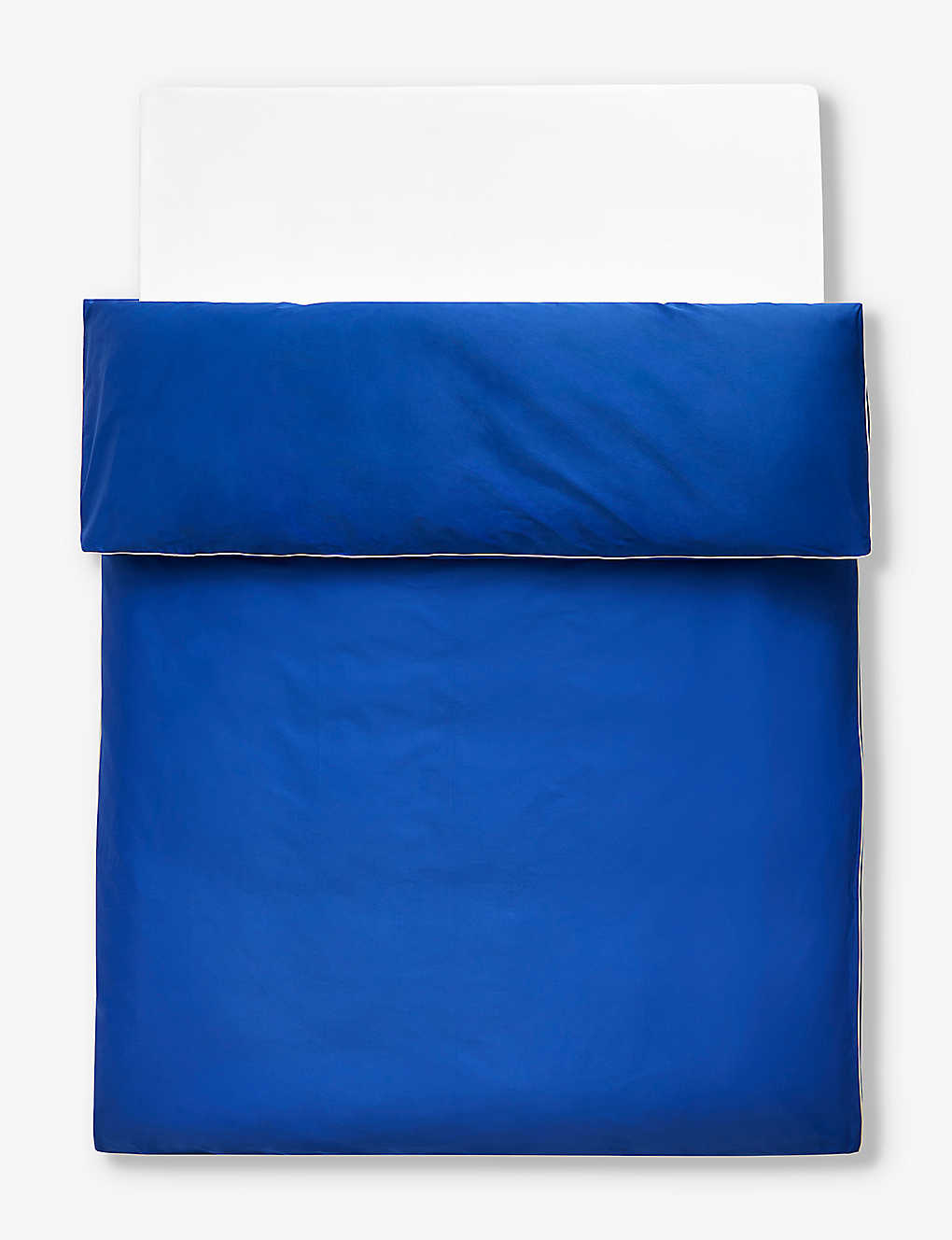 Hay Vivid Blue Outline Contrast-trim Organic-cotton Duvet Cover 200cm X 200cm
