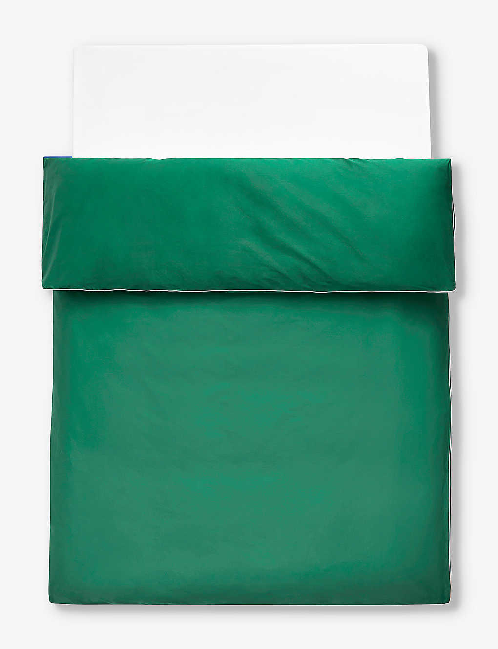 Hay Emerald Green Outline Contrast-trim Organic-cotton Duvet Cover 260cm X 220cm