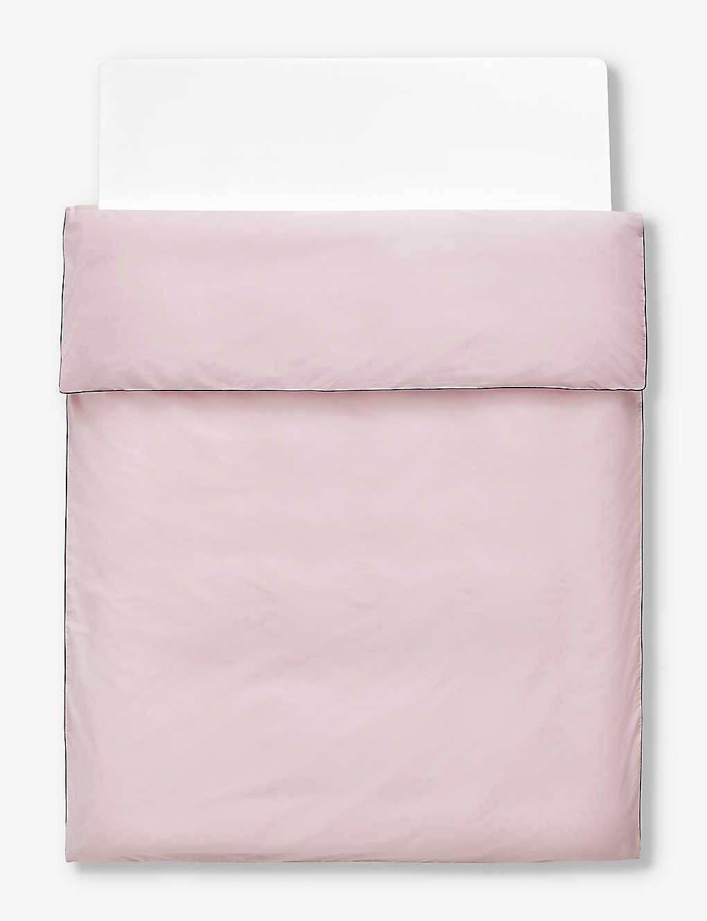 Hay Soft Pink Outline Contrast-trim Organic-cotton Duvet Cover 260cm X 220cm