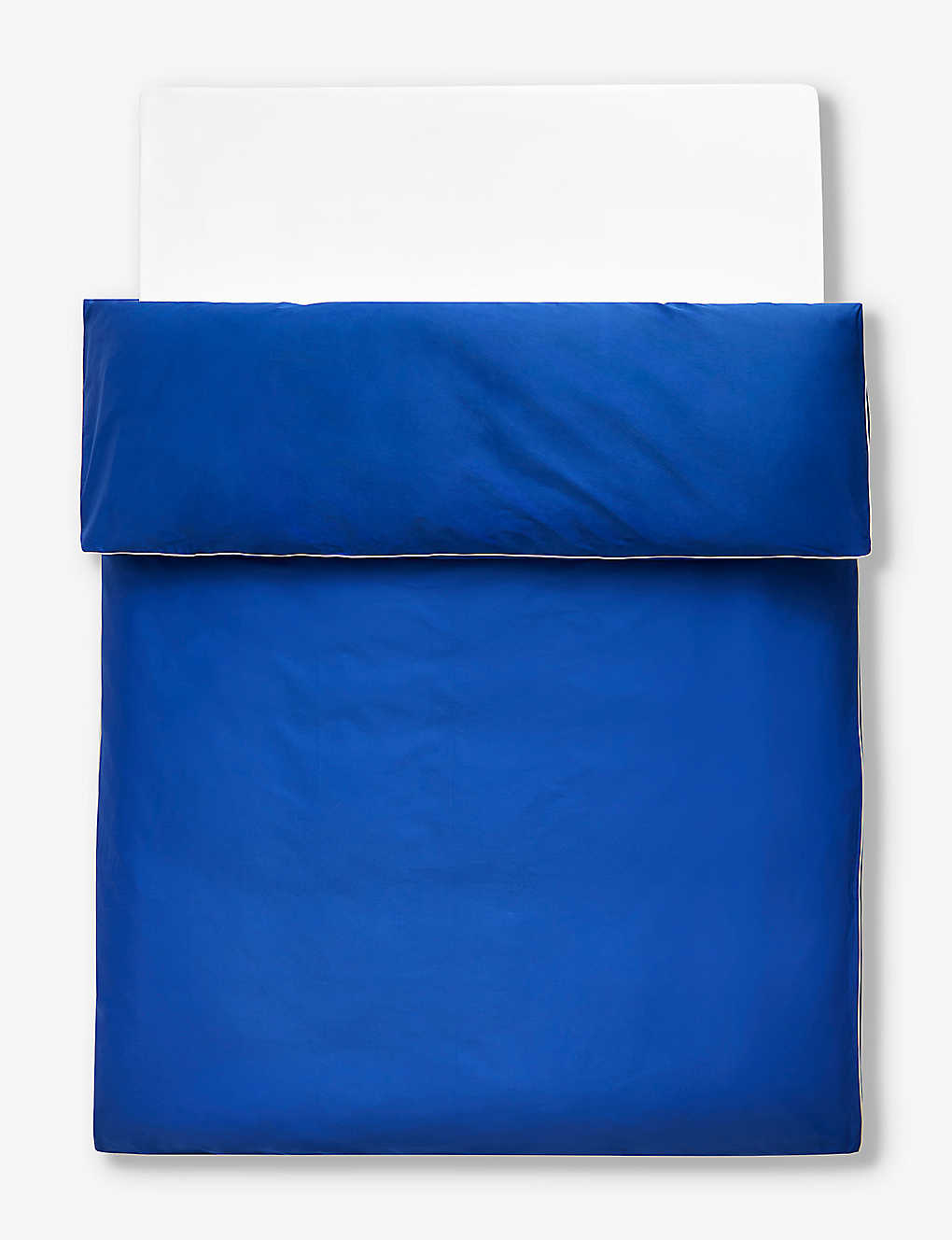 Hay Vivid Blue Outline Contrast-trim Organic-cotton Duvet Cover 260cm X 220cm