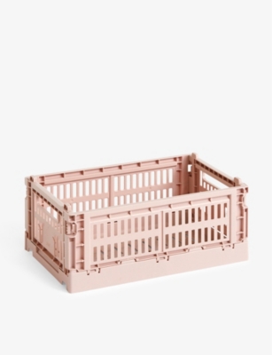 Hay Blush Colour Stackable Small Recycled-plastic Crate 26cm X 17cm