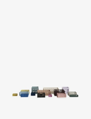 Hay Charcoal Colour Stackable Small Plastic Crate 26cm X 17cm In Gray