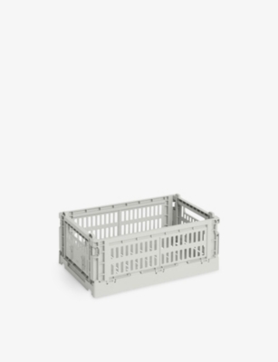 Hay Grey Colour Stackable Small Plastic Crate 26cm X 17cm In Gray