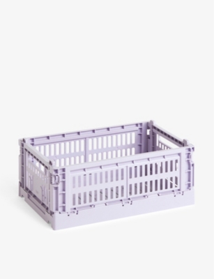 Hay Lavender Colour Stackable Small Recycled-plastic Crate 26cm X 17cm