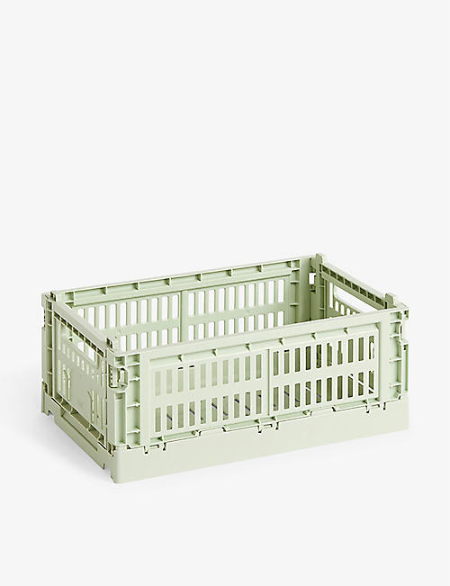 HAY: Colour stackable small recycled-plastic crate 26cm x 17cm