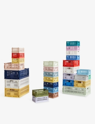 HAY: Colour Stackable Small Plastic Crate 26cm x 17cm