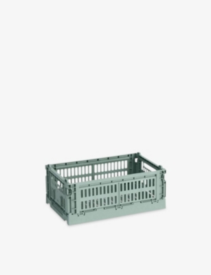 Hay Sage Green Colour Stackable Small Plastic Crate 26cm X 17cm