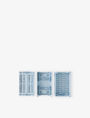 Hay Soft Blue Colour Stackable Small Plastic Crate 26cm X 17cm In Blue